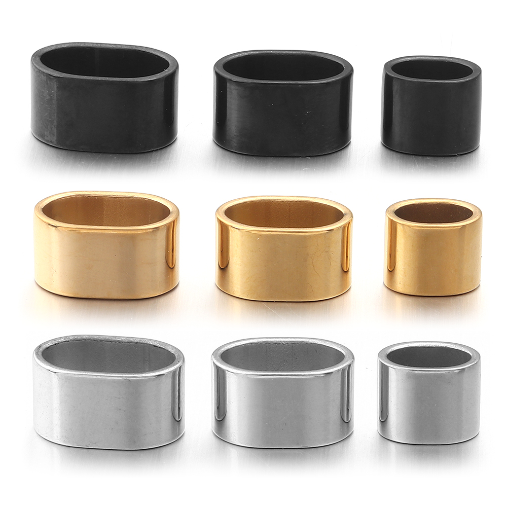 Jewelry Making School - 6pcs Flat Stainless Steel Tube Slider