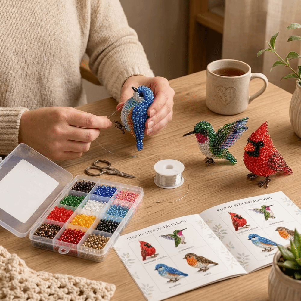 Jewelry Making Education - Handmade DIY Animal Bead Embroidery Kit