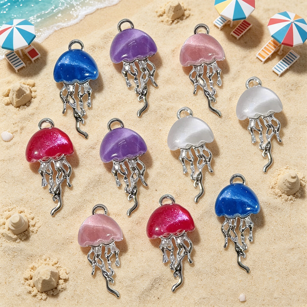 Jewelry Making Event - 10 Bohemian-style jellyfish pendants, DIY jewelry