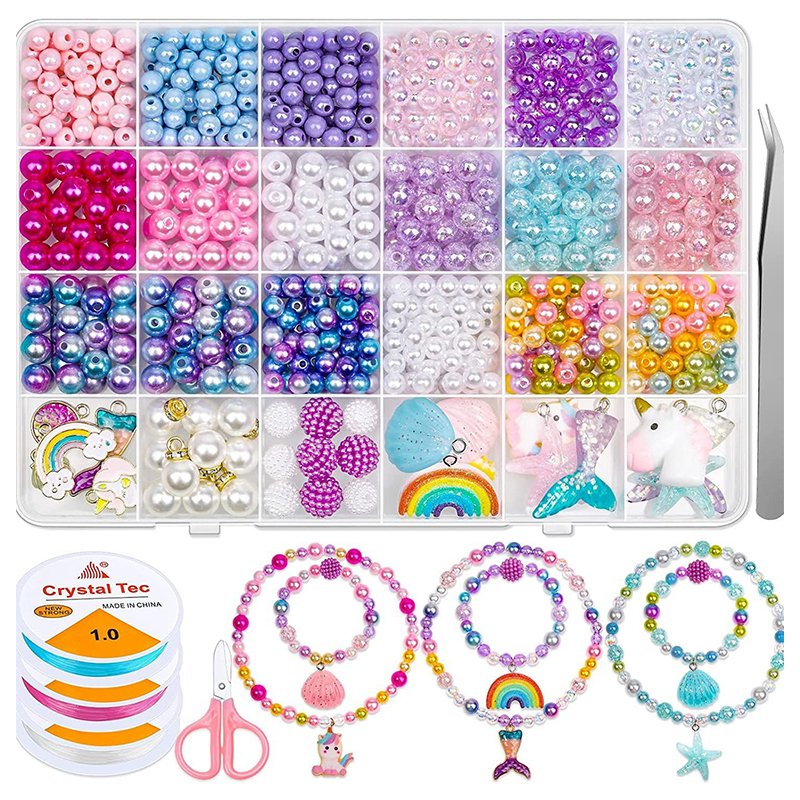 Jewelry Making For Kids - Rainbow ABS Pearl Beads Kit Gradient