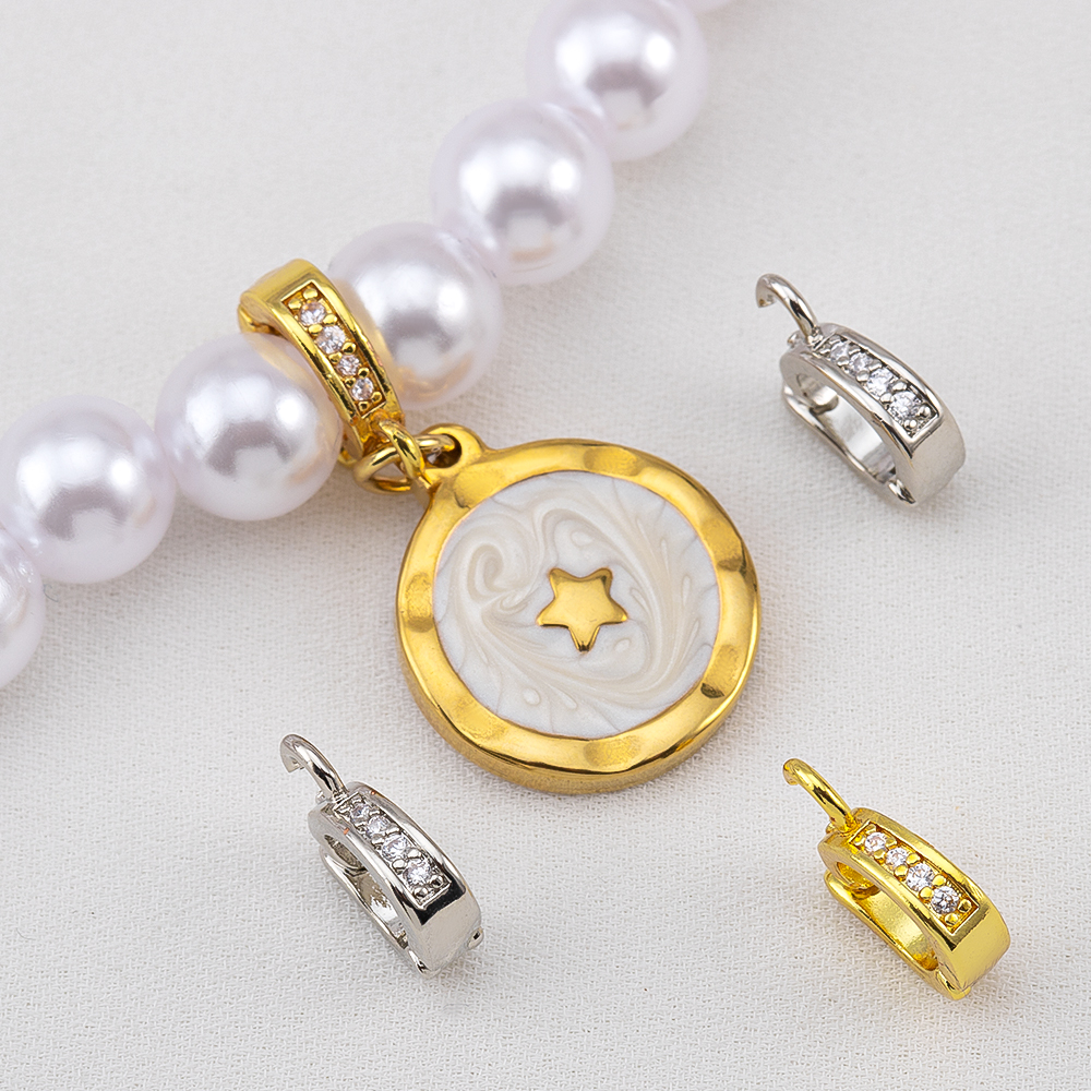 18K Gold Plated Zircon Bail Pe - огляд і ціна Jewelry Making Charms