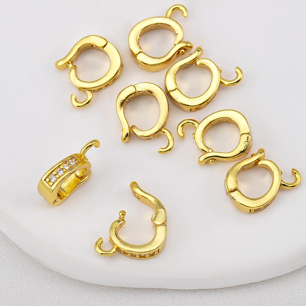 18K Gold Plated Zircon Bail Pe - огляд і ціна Jewelry Making Charms