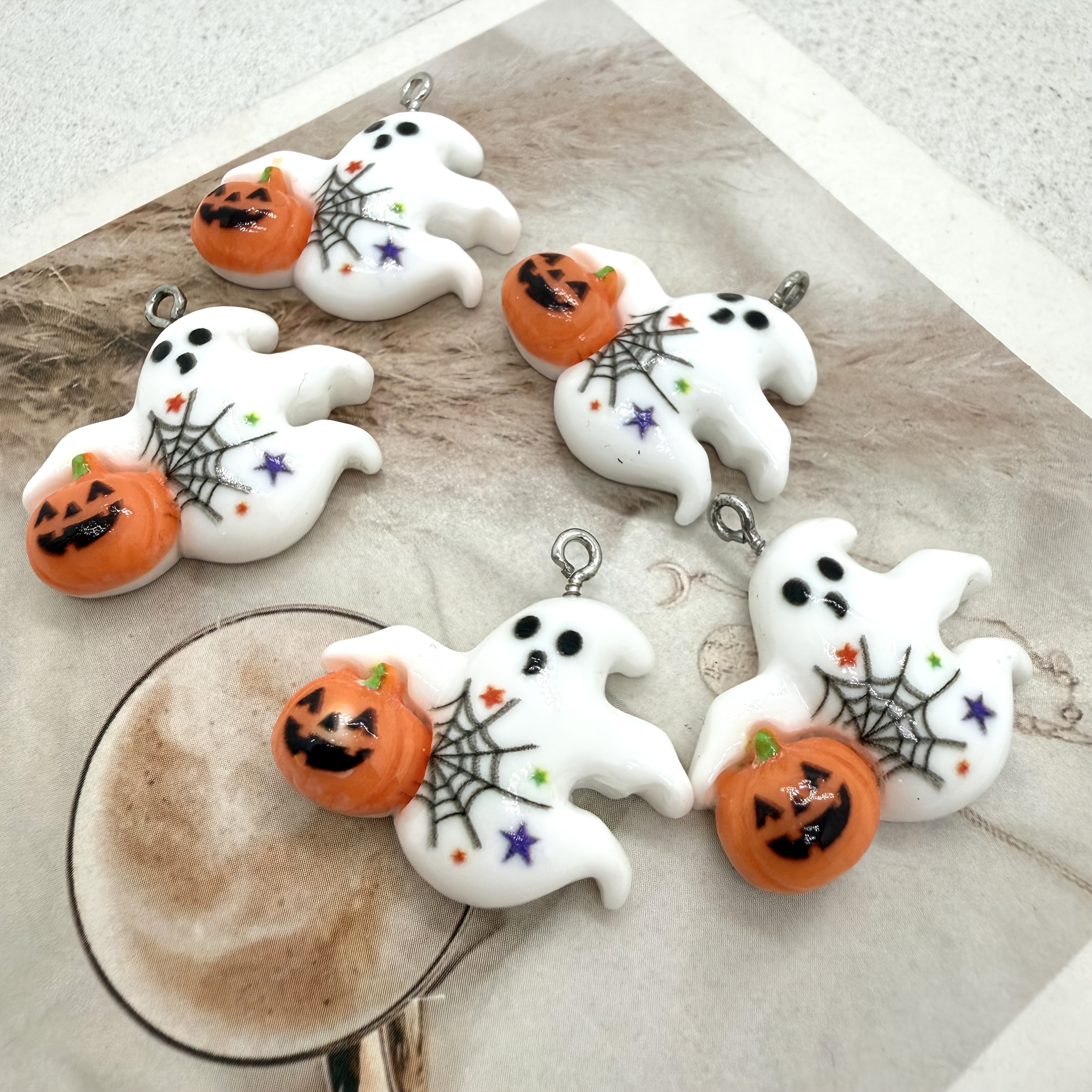 10PC Resin White Ghost Pumpkin - огляд і ціна Jewelry Making Event