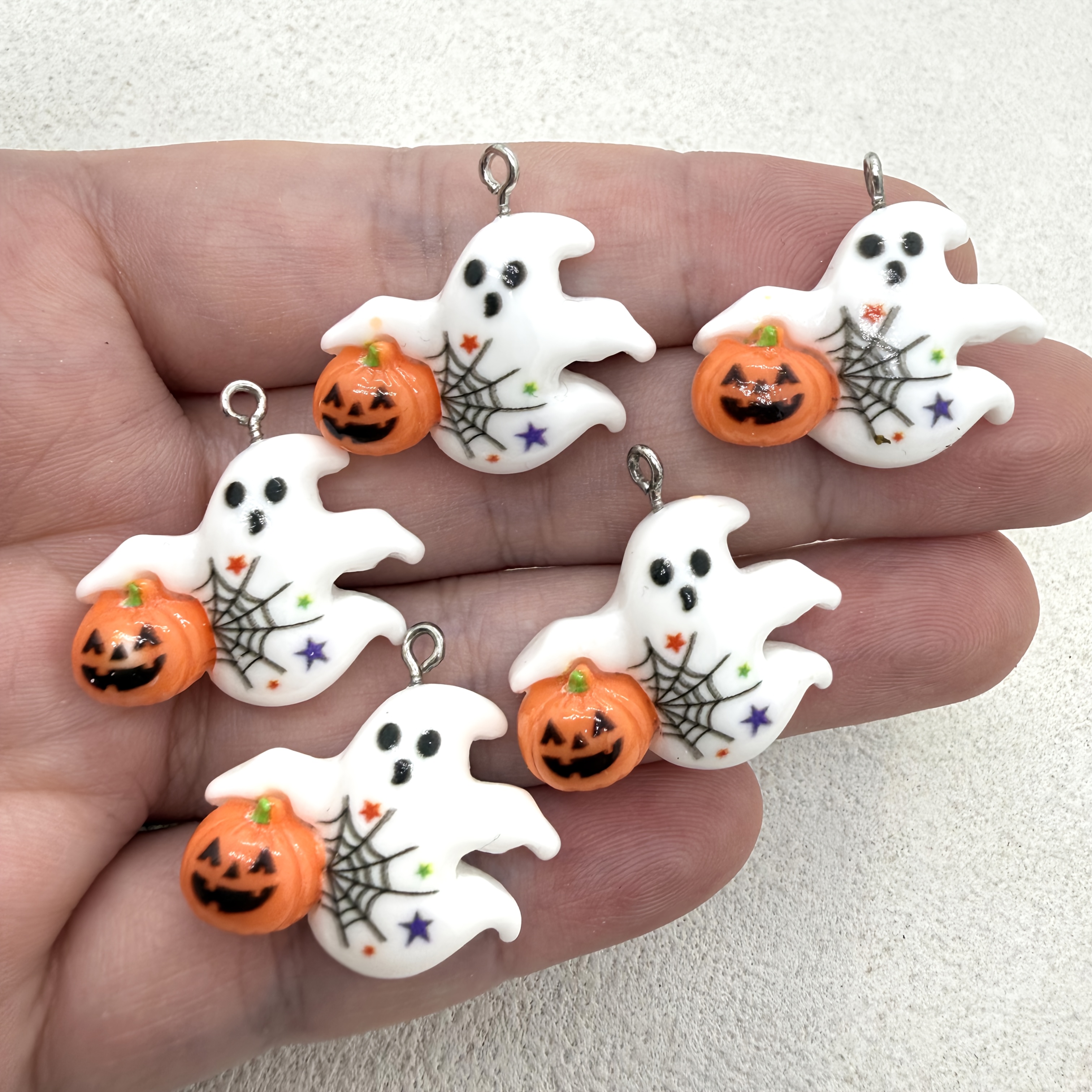 10PC Resin White Ghost Pumpkin - огляд і ціна Jewelry Making Event