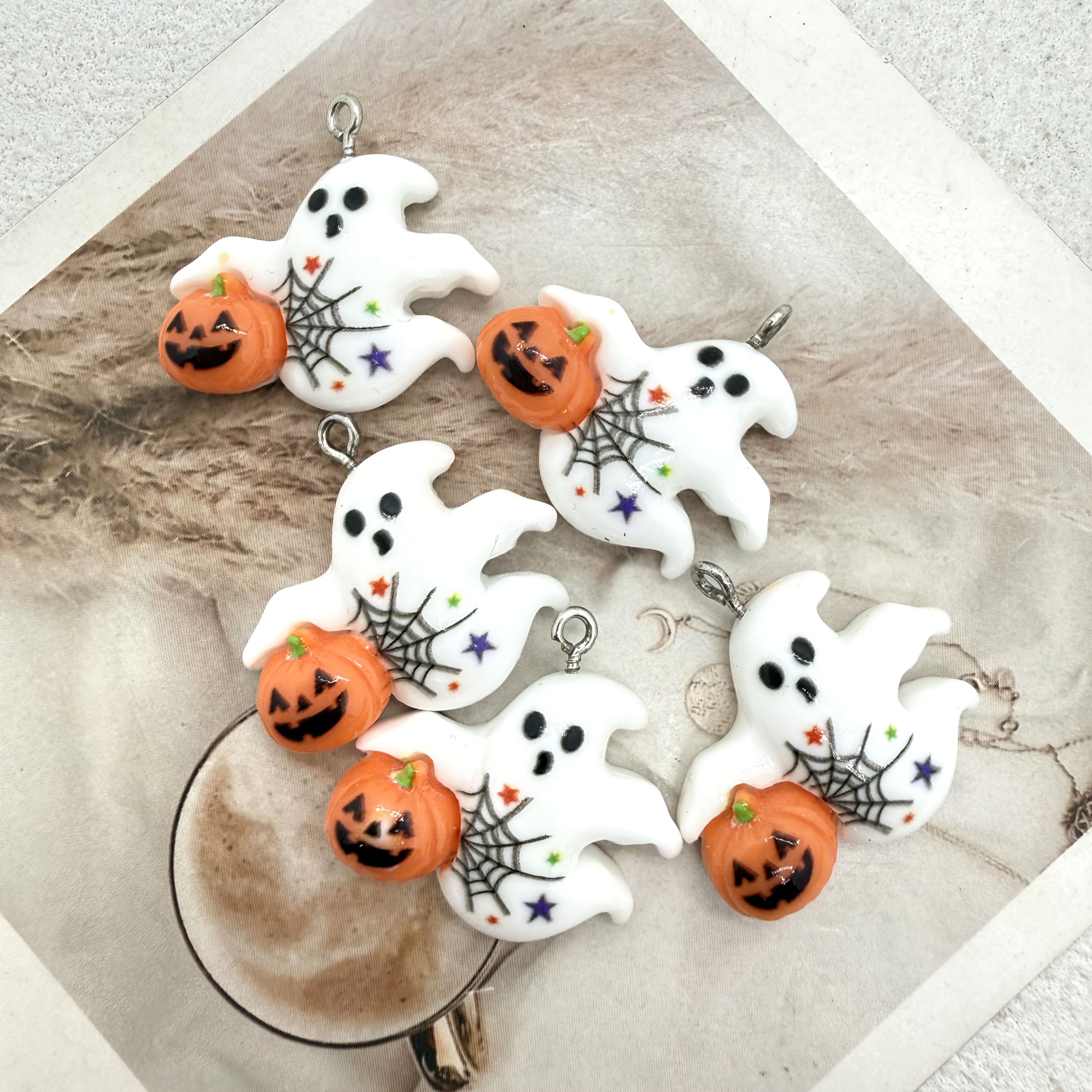 10PC Resin White Ghost Pumpkin - огляд і ціна Jewelry Making Event