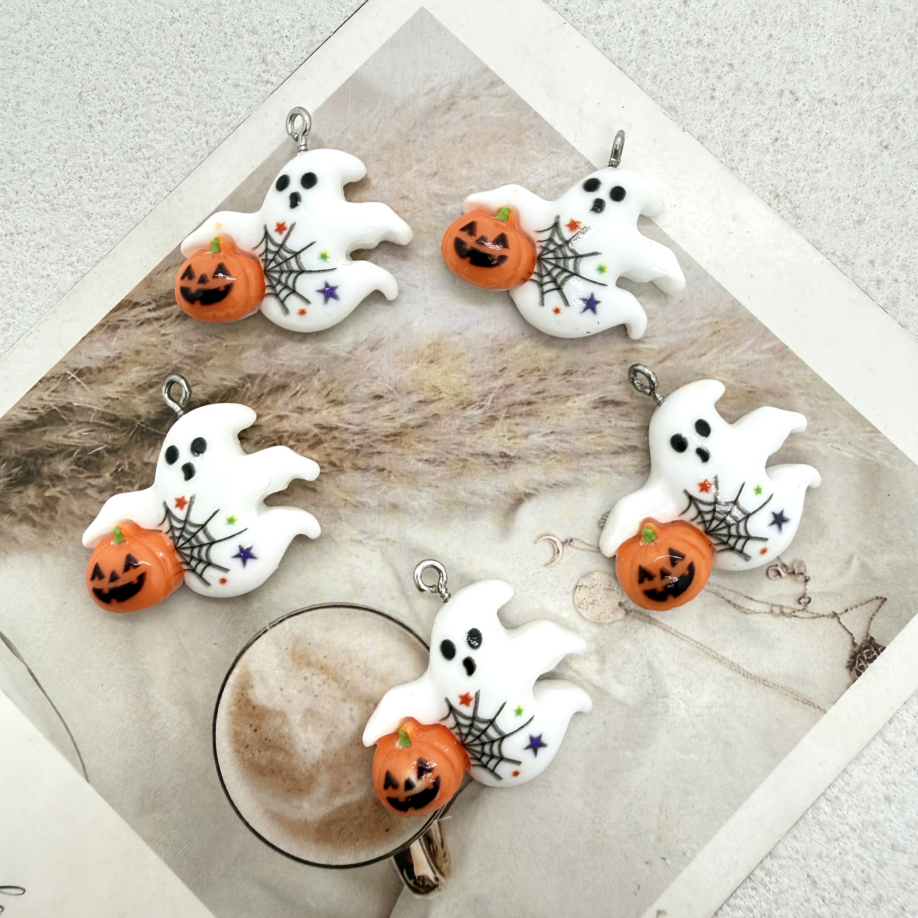 10PC Resin White Ghost Pumpkin - огляд і ціна Jewelry Making Event