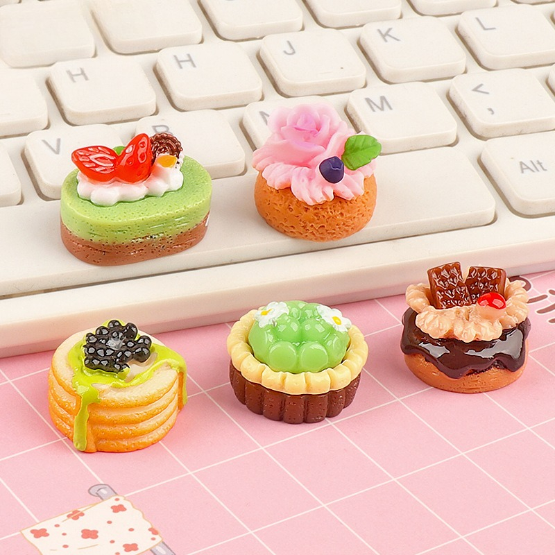 5pcs Cute Mini Fruit Cake Resi - огляд і ціна Jewelry Making Desk