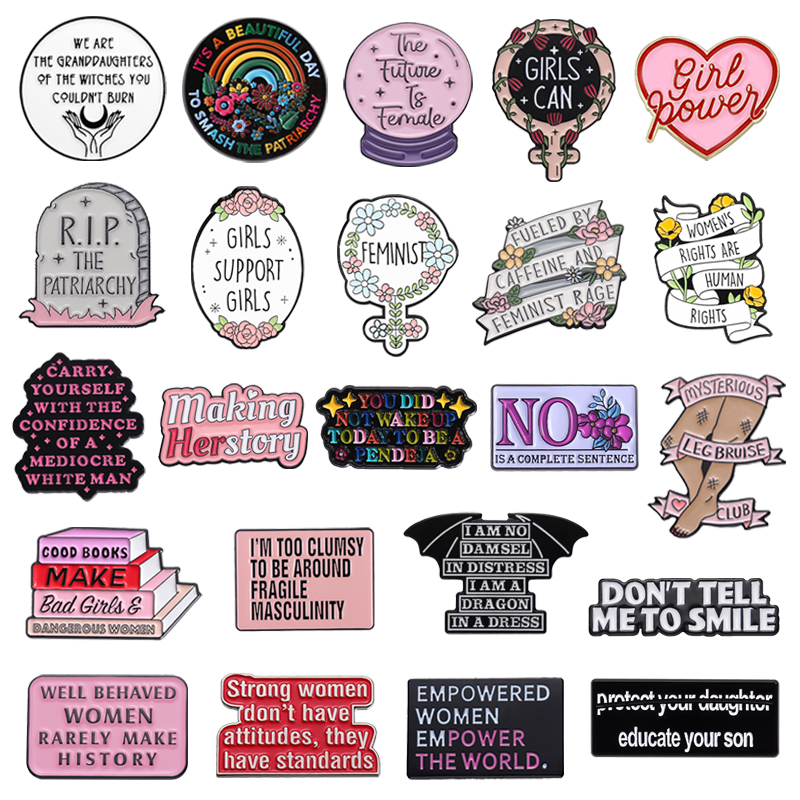 Women Girl Power Enamel Pins F - огляд і ціна Jewelry Making History