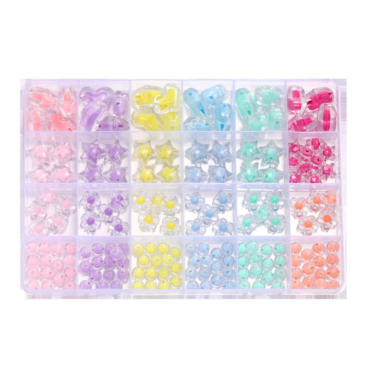 174pcs/Box Heart Acrylic Beads - огляд і ціна Jewelry Making For Kids