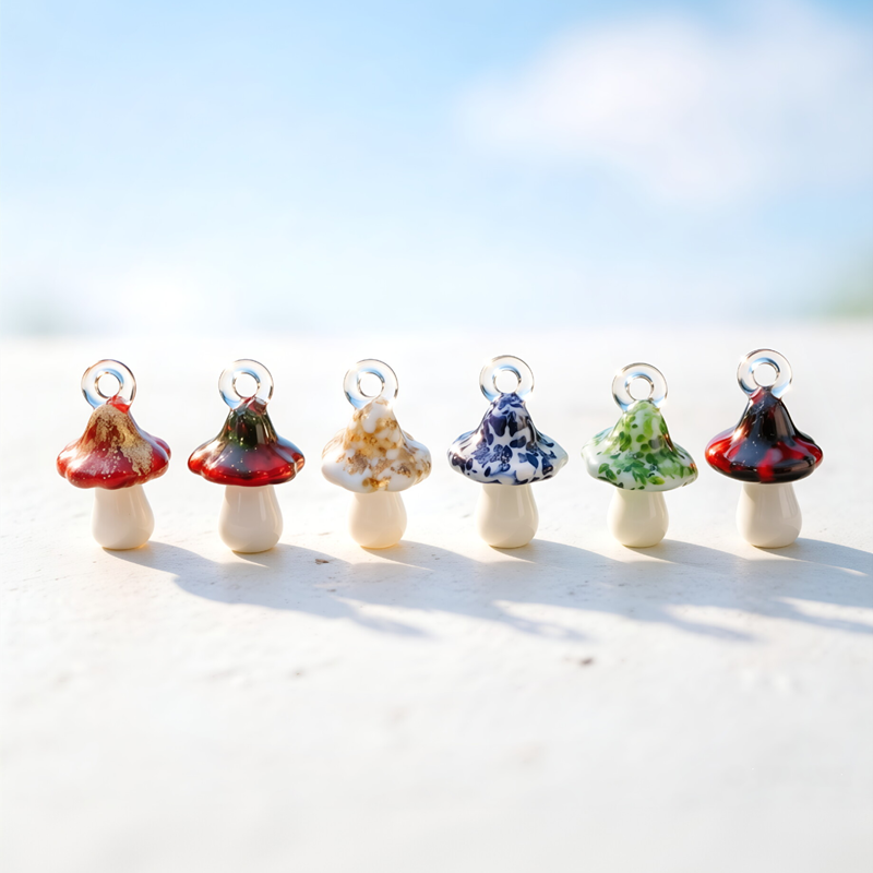 2Pcs Mini Mushroom Charms Dopa - огляд і ціна Jewelry Making Event