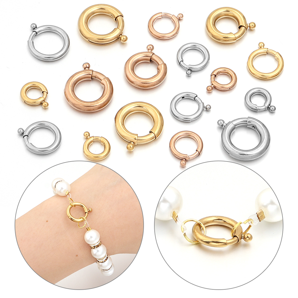 2pcs Stainless Steel Spring Cl - огляд і ціна Jewelry Making Rings
