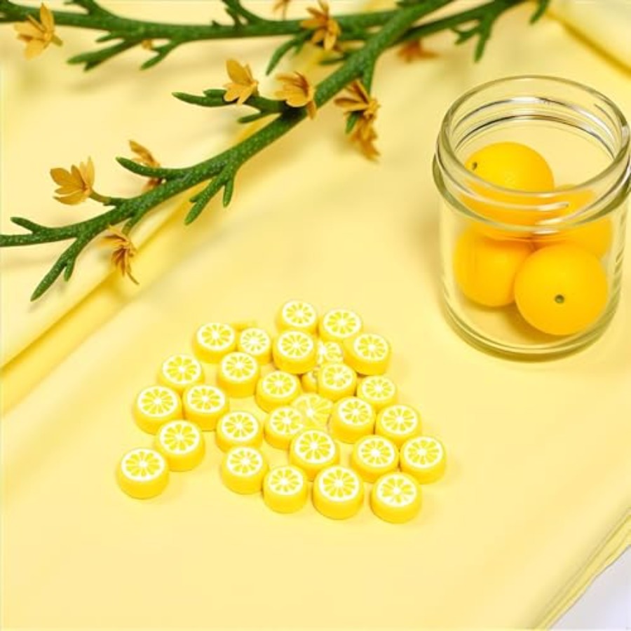 200Pcs Yellow Lemon Polymer Cl - огляд і ціна Jewelry Making Charms