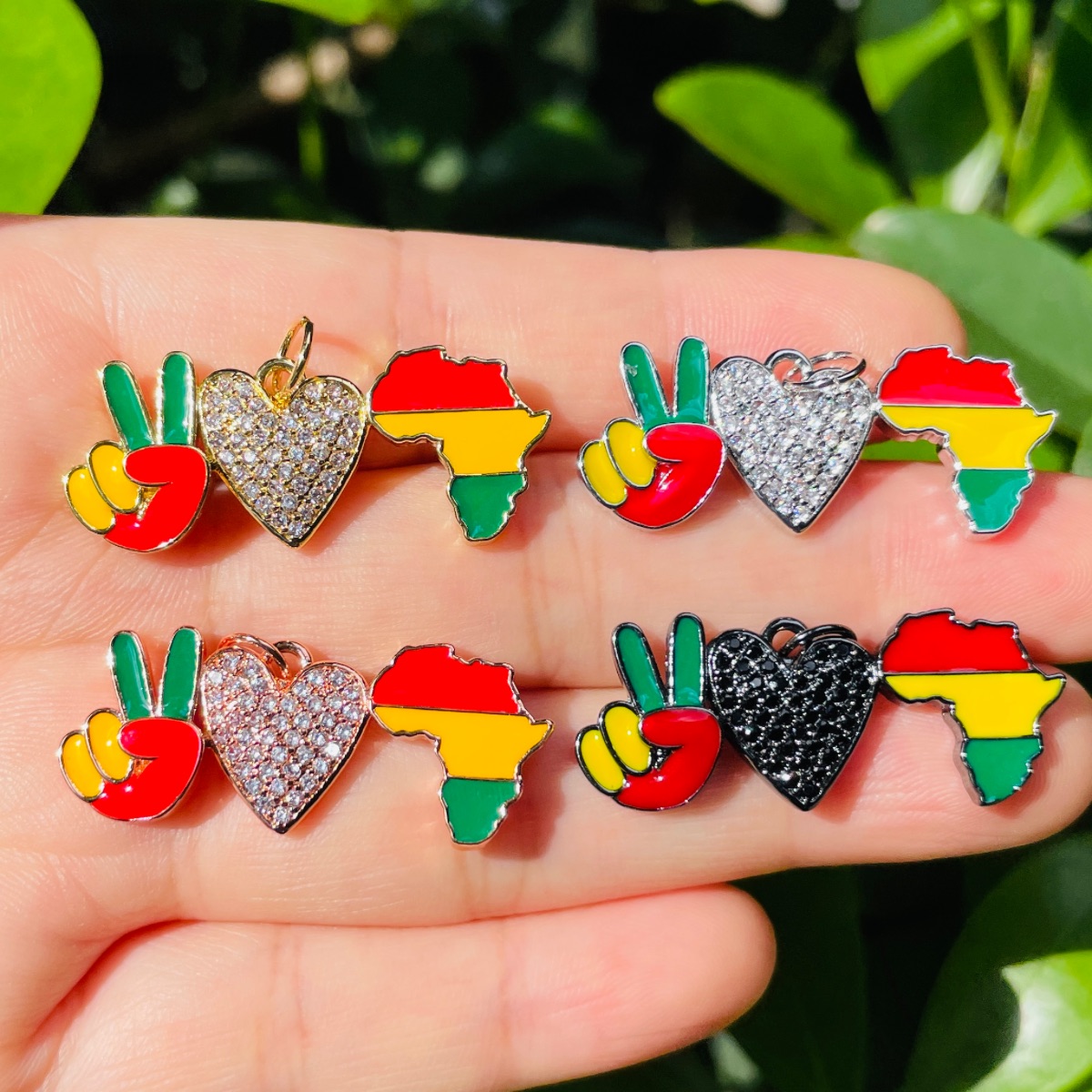 5pcs Zirconia Pave Enamel Peac - огляд і ціна Jewelry Making History
