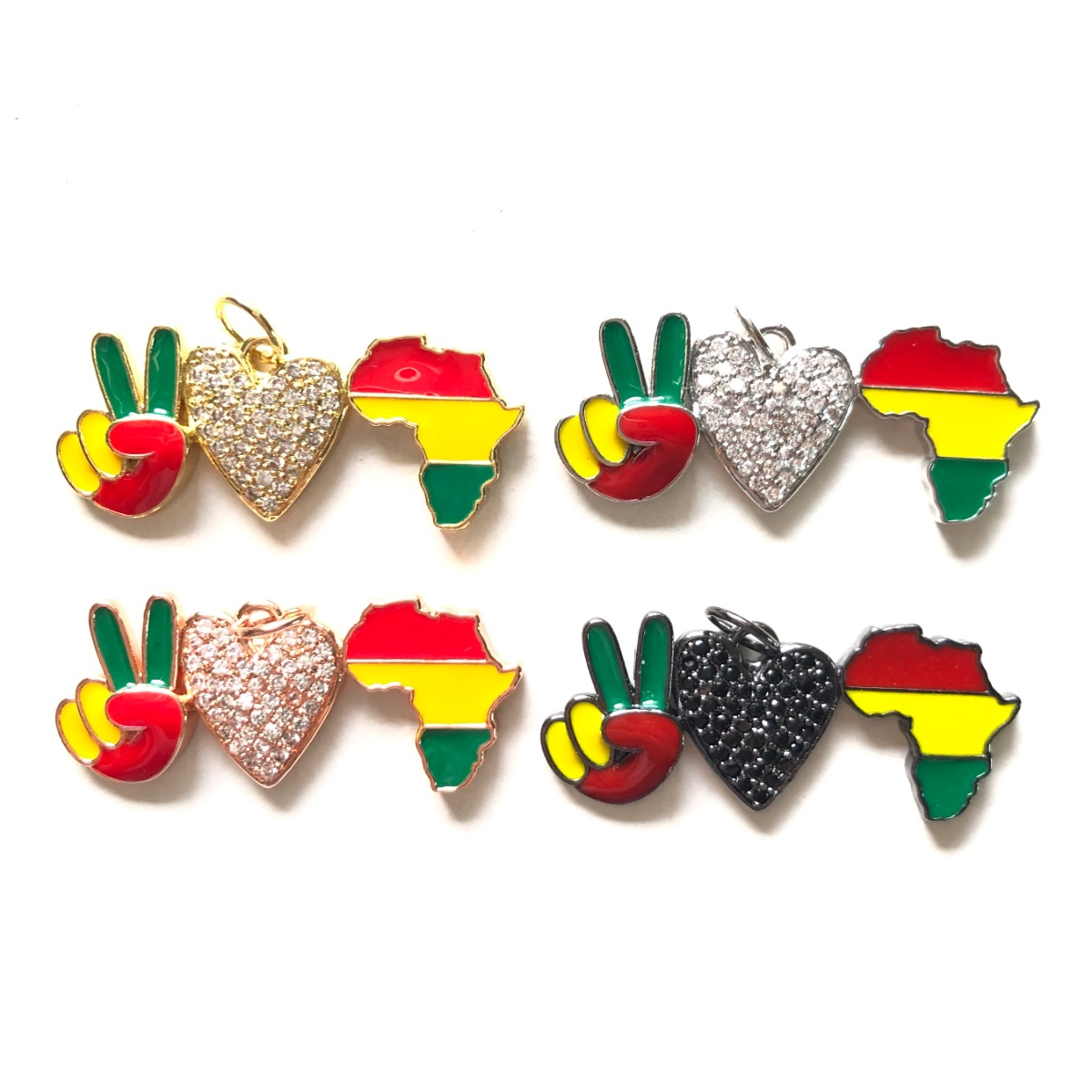 5pcs Zirconia Pave Enamel Peac - огляд і ціна Jewelry Making History