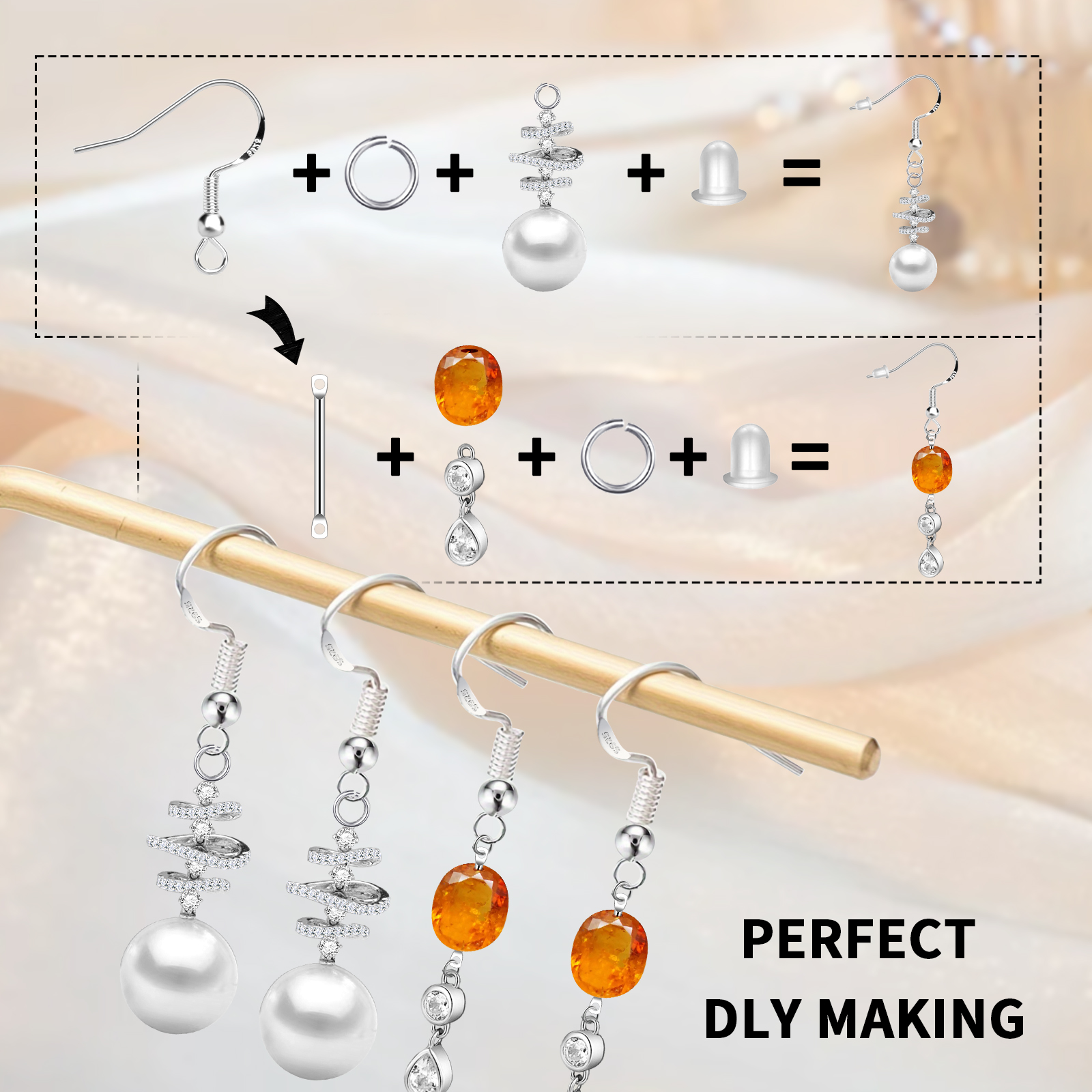 925 Silver/Gold Plated Earring - огляд і ціна Jewelry Making Rings