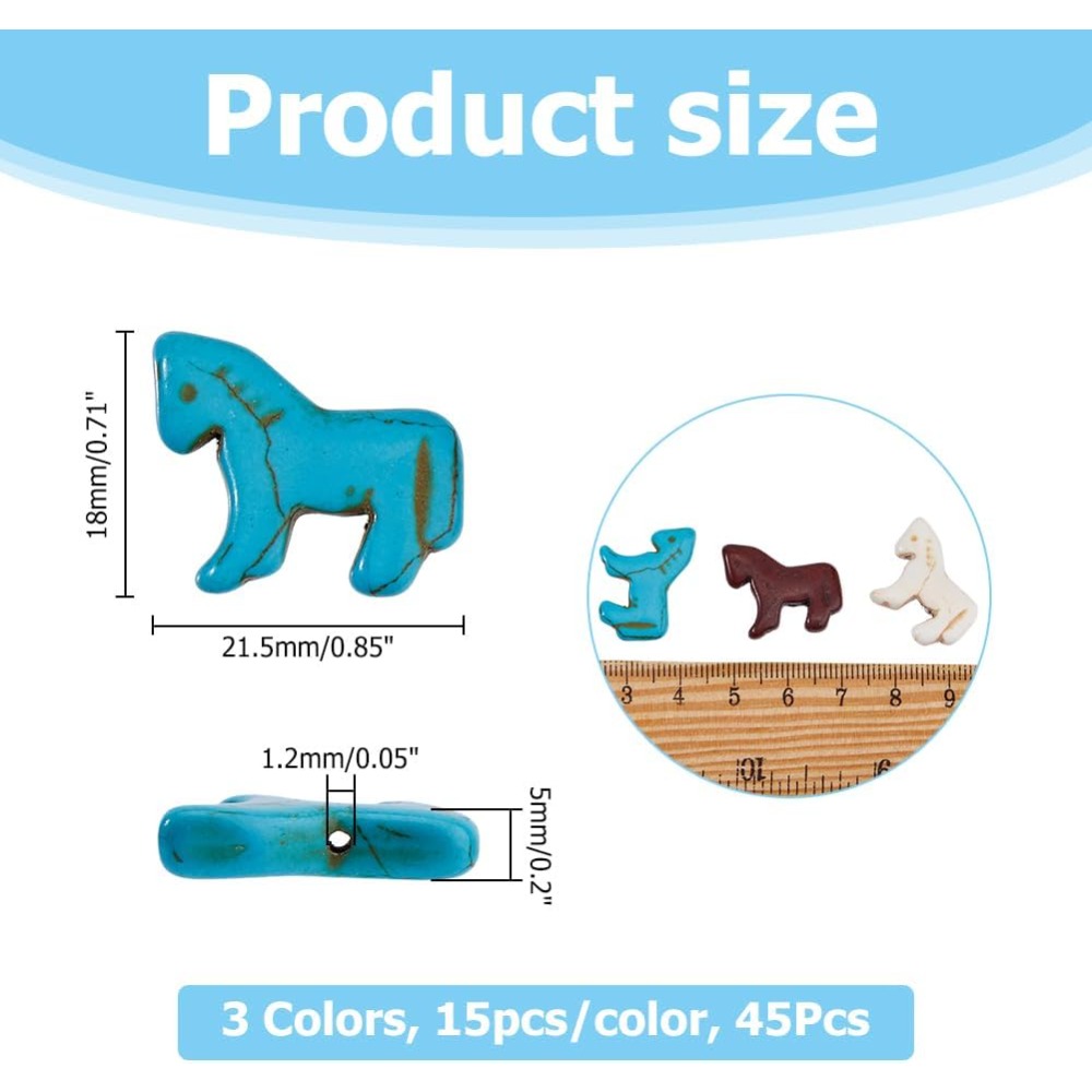 45pcs Synthetic Turquoise Bead - огляд і ціна Jewelry Making Charms