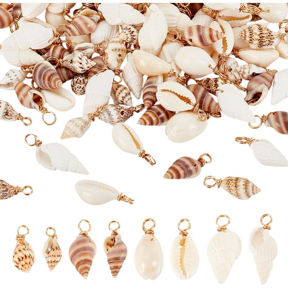 100pcs 4 Styles Natural Shell  - огляд і ціна Jewelry Making Charms