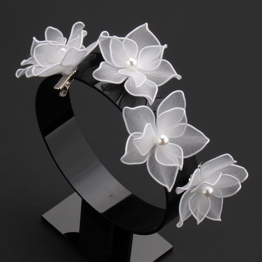 Elegant White Silk Flower Hair - огляд і ціна Jewelry Making For Kids