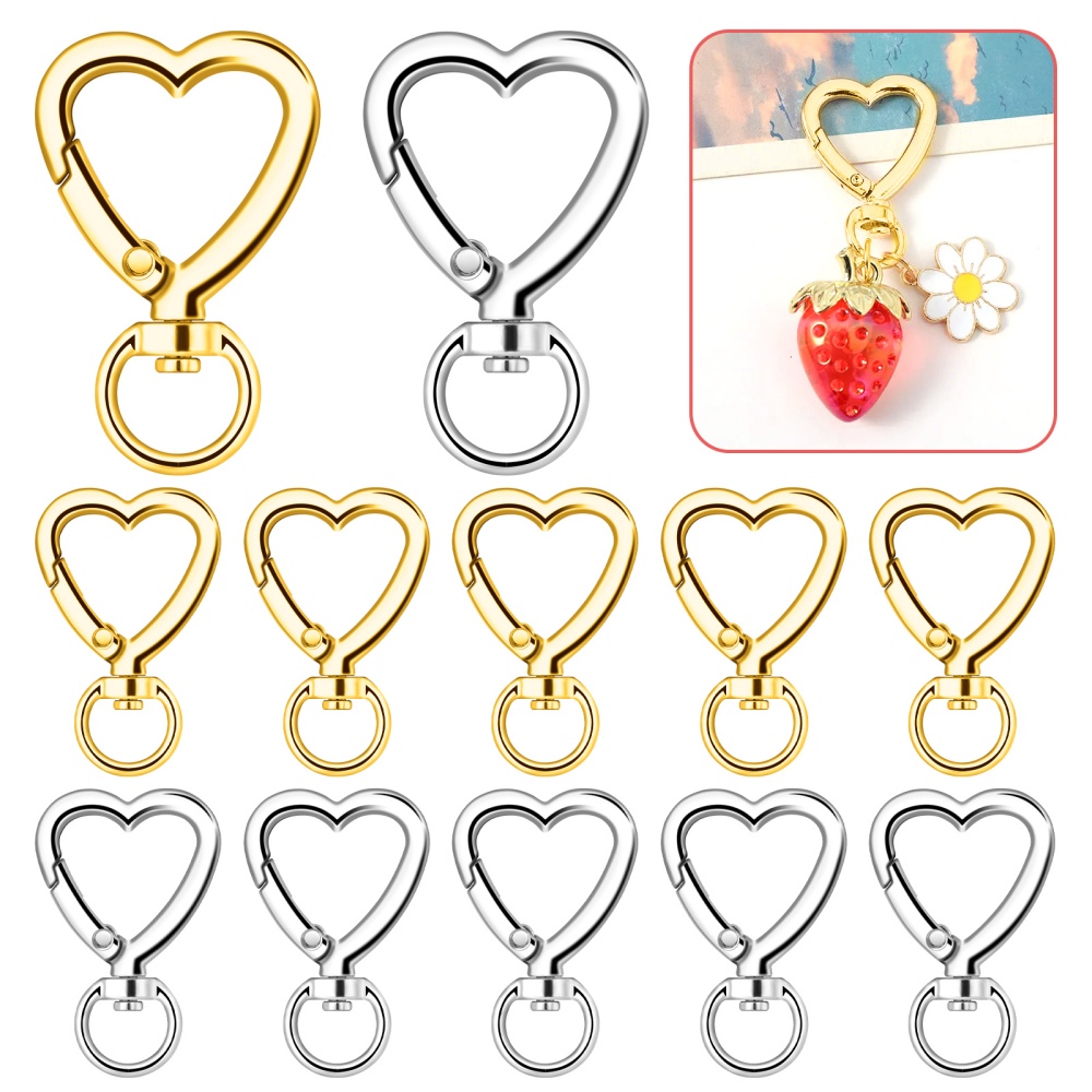 10pcs Metal Heart Lobster Claw - огляд і ціна Jewelry Making Rings