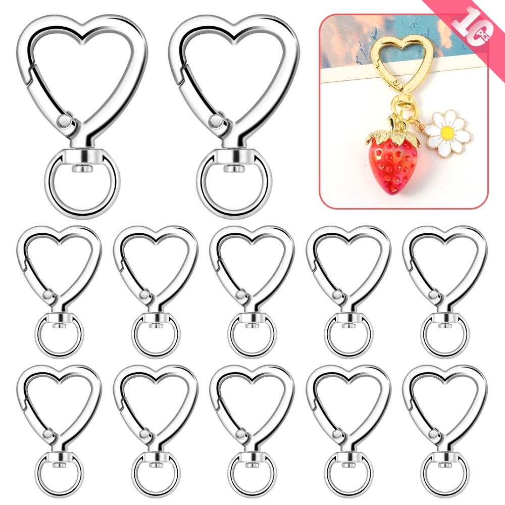 10pcs Metal Heart Lobster Claw - огляд і ціна Jewelry Making Rings
