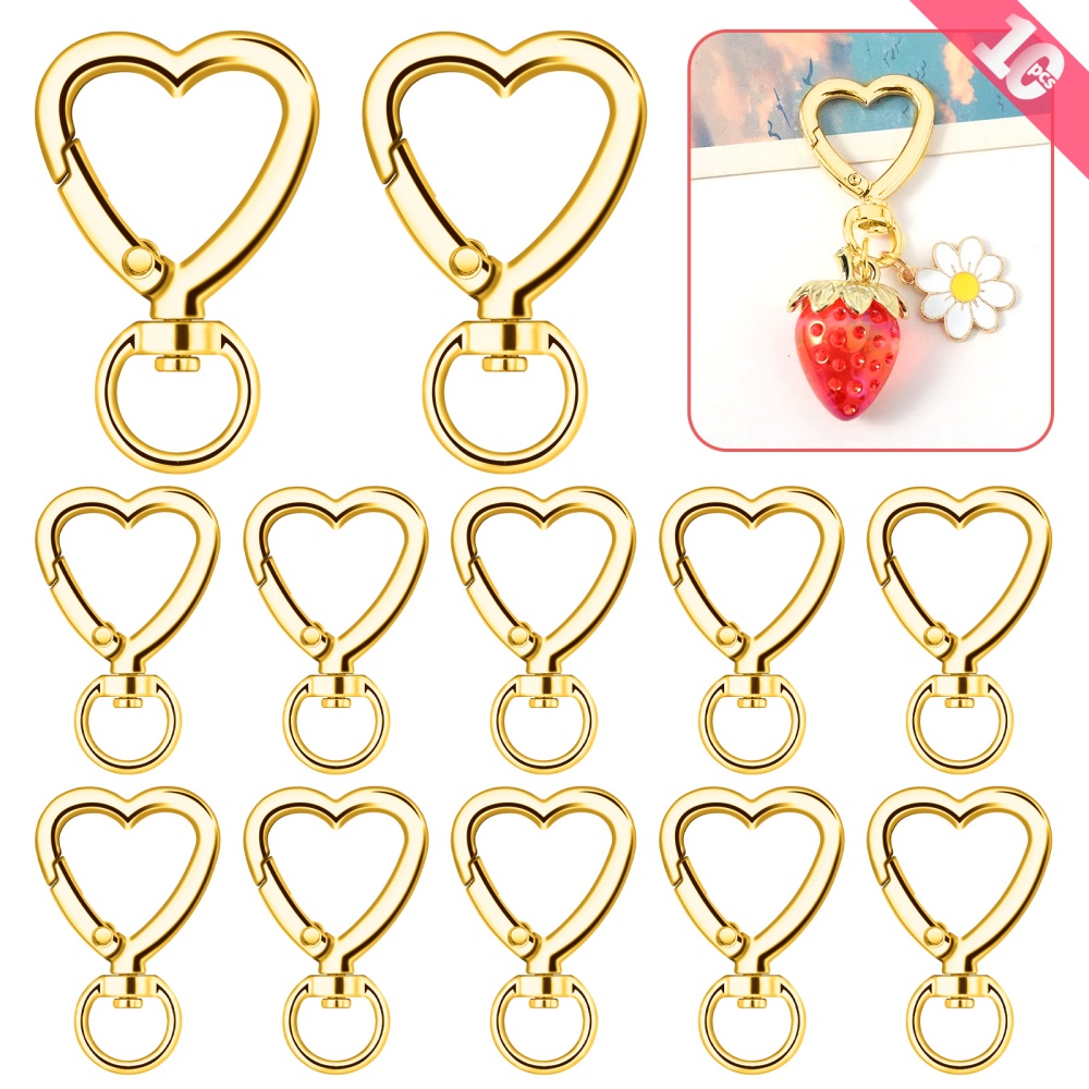 10pcs Metal Heart Lobster Claw - огляд і ціна Jewelry Making Rings