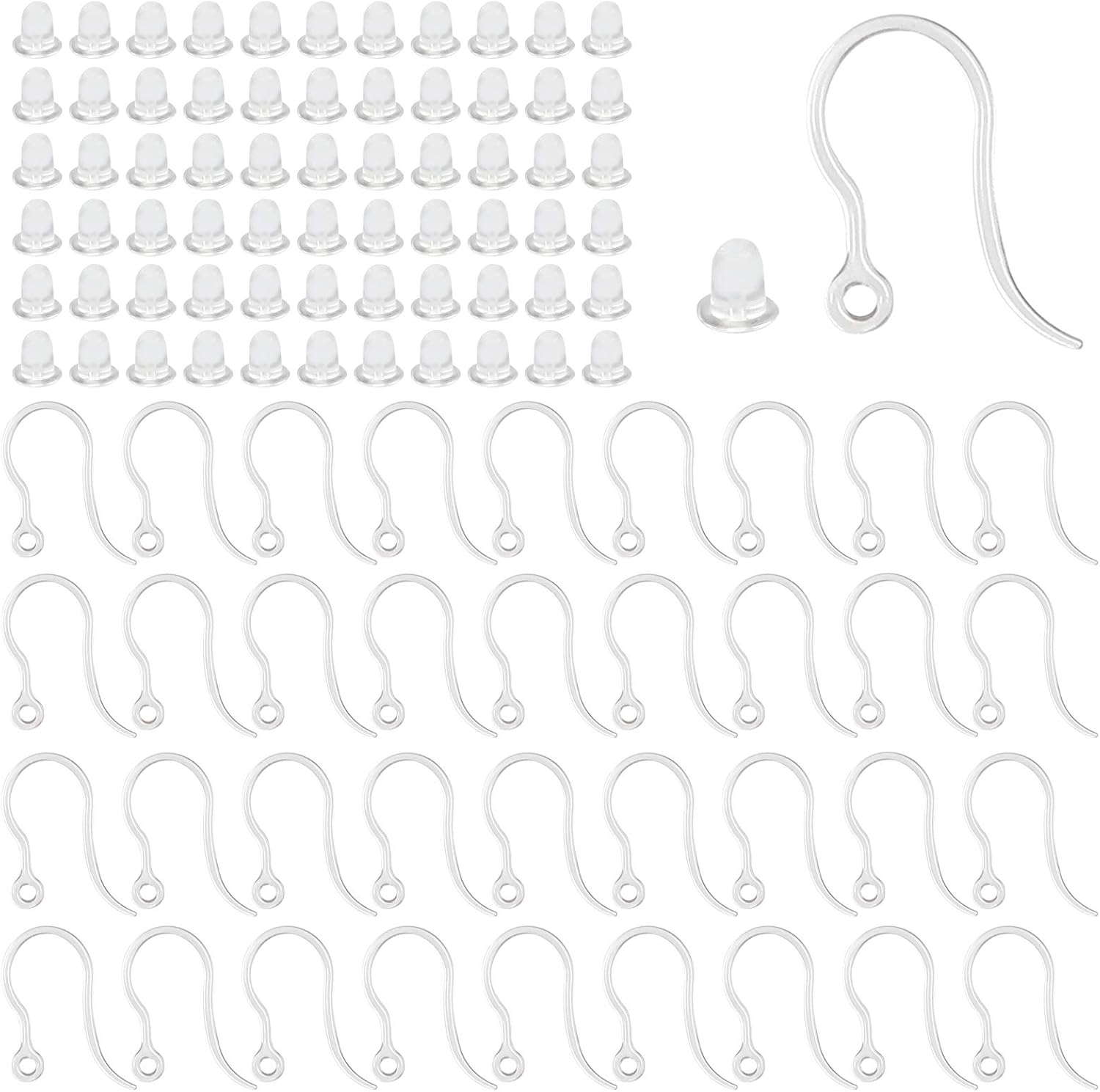 40pcs Clear Plastic Earring Ho - огляд і ціна Jewelry Making School