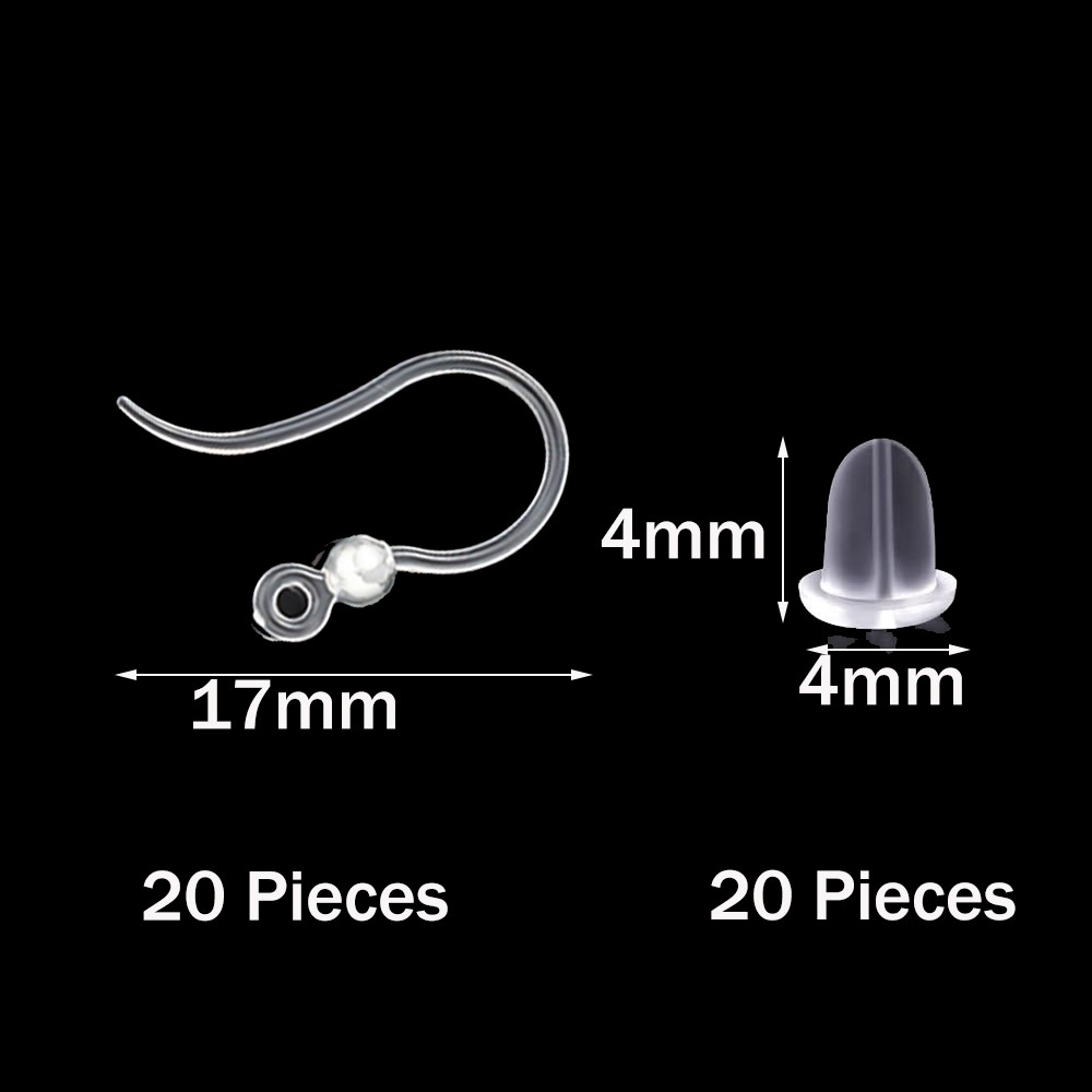 40pcs Clear Plastic Earring Ho - огляд і ціна Jewelry Making School