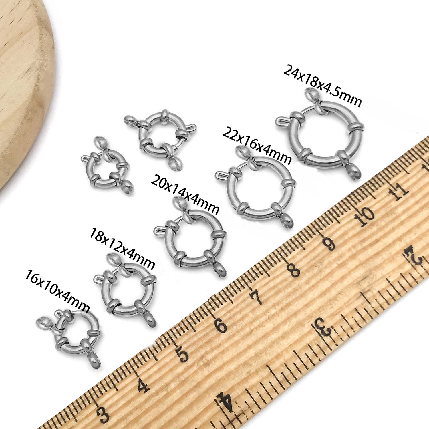 2pcs Stainless Steel Round Cla - огляд і ціна Jewelry Making School