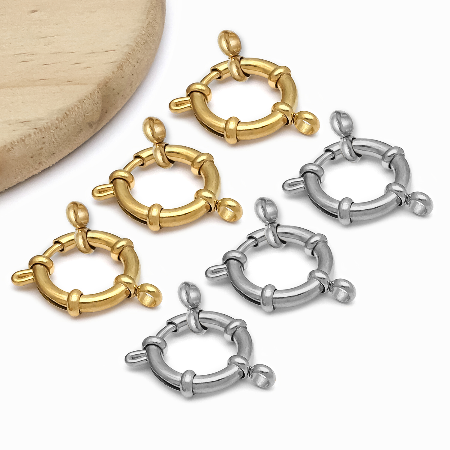 2pcs Stainless Steel Round Cla - огляд і ціна Jewelry Making School