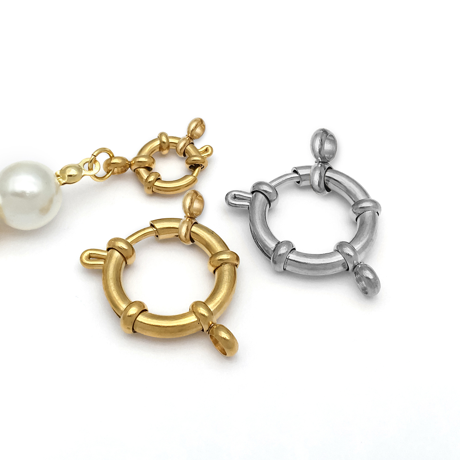 2pcs Stainless Steel Round Cla - огляд і ціна Jewelry Making School