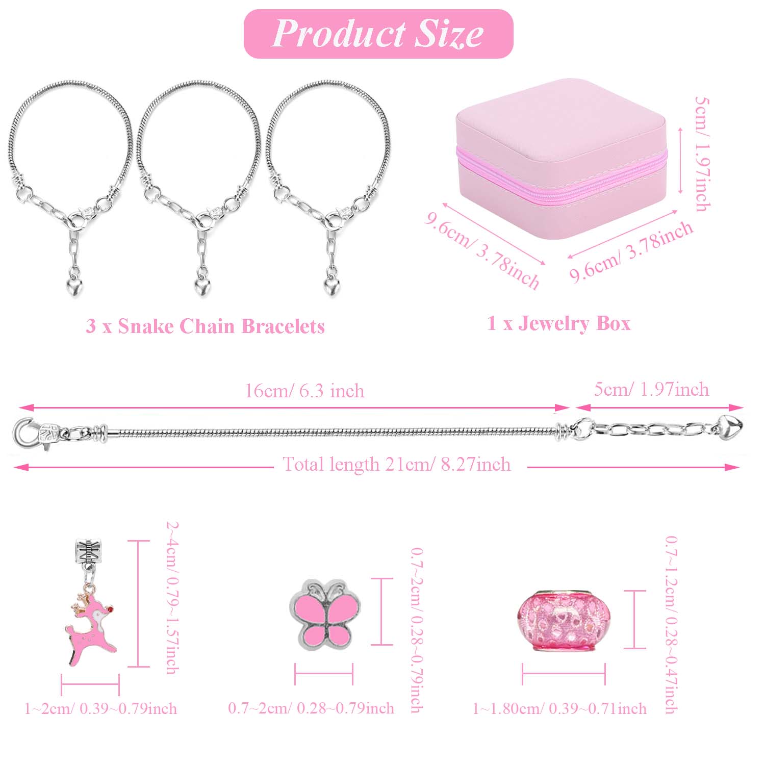 68pcs pink beaded jewelry set, - огляд і ціна Jewelry Making Charms